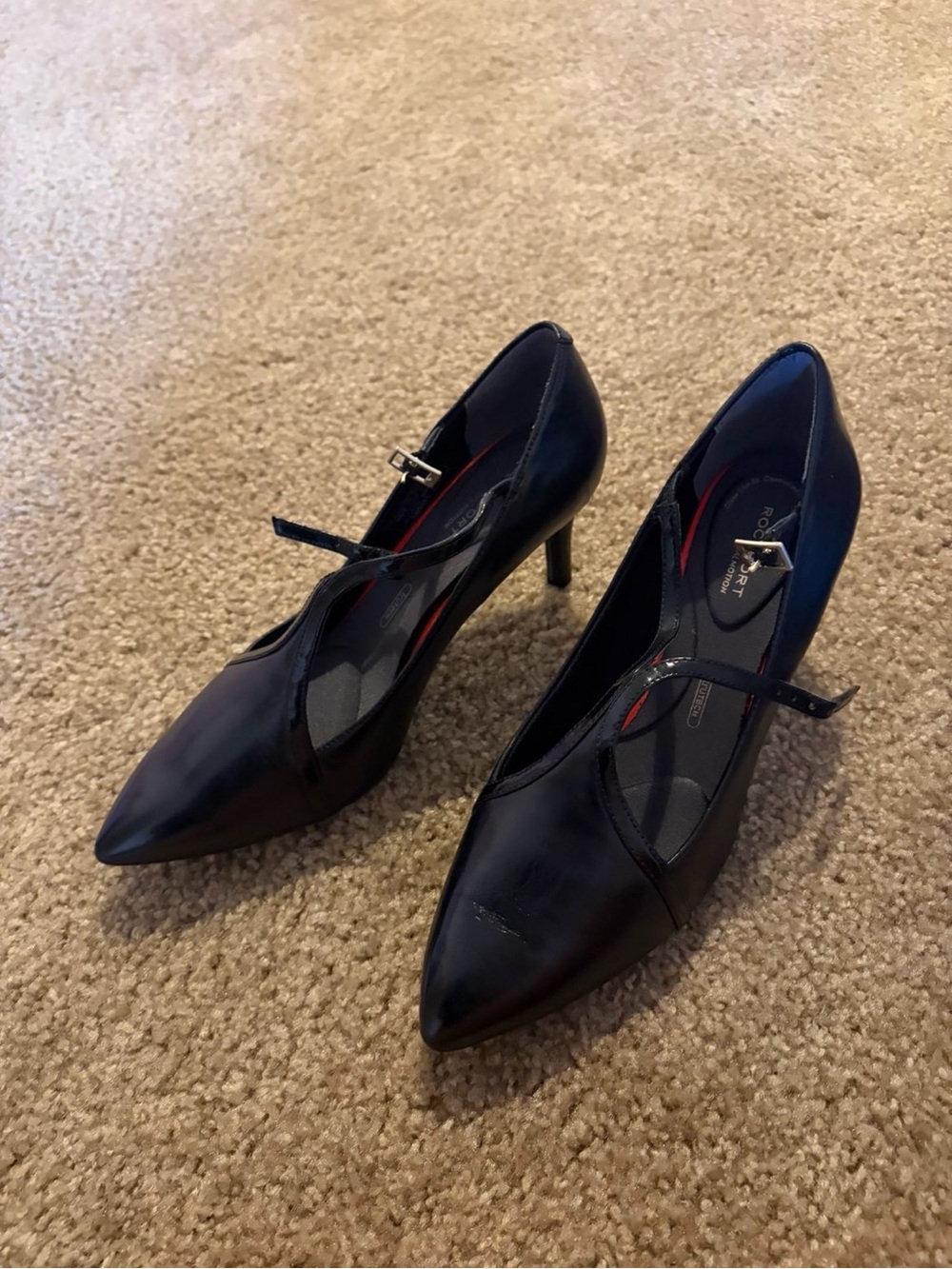 Rockport Black Pointed Mary Jane Heels